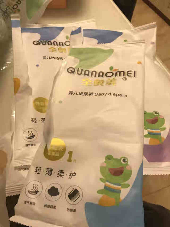 全奥美（Quanaomei）轻薄柔护系列婴儿纸尿裤尿不湿尿裤NB/S/M/L/XL 体验装L 4片（9,第2张