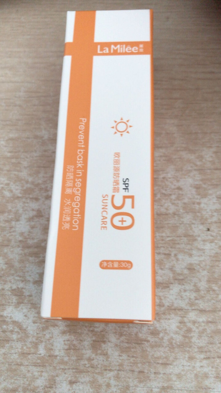 LaMilee莱玫 防晒霜30g 保湿防晒露防晒霜乳男女 SPF50+ 长效持久 隔离紫外线 橙色怎么样，好用吗，口碑，心得，评价，试用报告,第2张