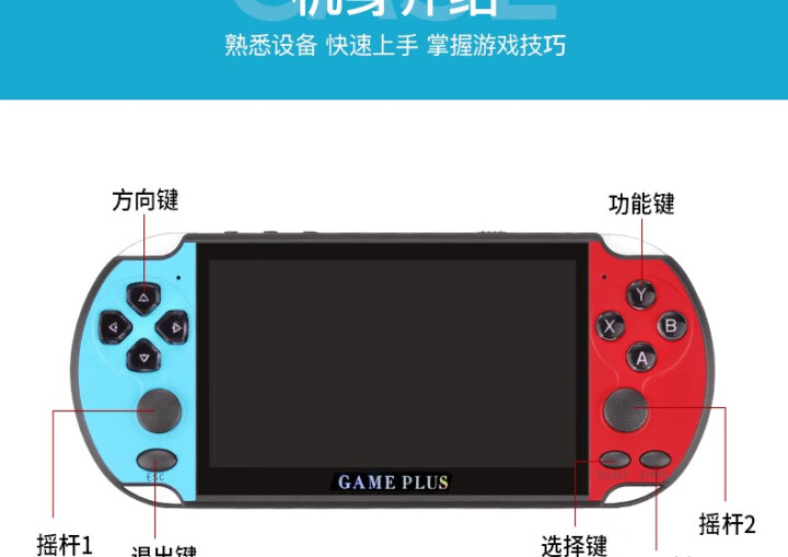 酷孩5.1英寸大屏psp游戏机掌机街机怀旧复古gba街机游戏机口袋妖怪俄罗斯方块机自营3000款游戏 5.1屏40G大内存3000游戏（经典蓝红色）怎么样，好用,第3张