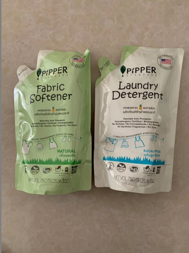 PIPPER 洗衣液补充装750ml+柔顺剂补充装750ml怎么样，好用吗，口碑，心得，评价，试用报告,第2张