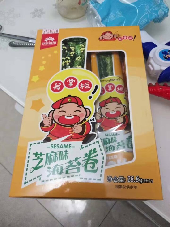 【两件立减5元】欢乐禧禧海苔卷盒装独立袋装休闲食品紫菜零食海苔28.8g 芝麻味怎么样，好用吗，口碑，心得，评价，试用报告,第2张