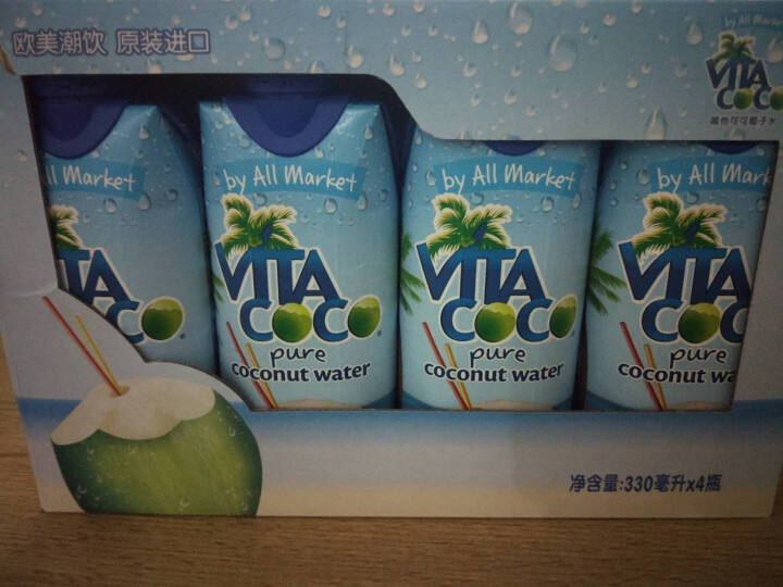 唯他可可（Vita Coco）天然椰子水进口NFC果汁饮料330ml*4瓶怎么样，好用吗，口碑，心得，评价，试用报告,第2张