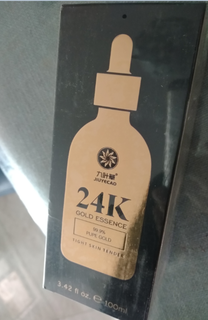 九叶草 24K黄金金箔精华液 100ml （提亮肤色 收缩毛孔 补水保湿 抗皱 去细纹）玻尿酸烟酰胺 （1瓶装）补水保湿 让肌肤透亮有光泽怎么样，好用吗，口碑，,第2张