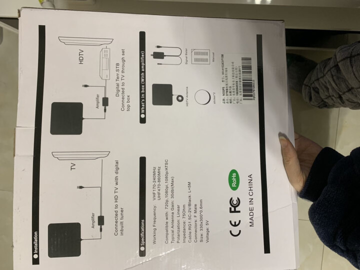 NOGPS 数字电视天线DTMB地面波数字高清电视机天线家用有线电视接收器免费看电视机小米天线机顶盒 推荐家用电视机天线黑色+放大器10米 天线+放大器怎么样，,第3张