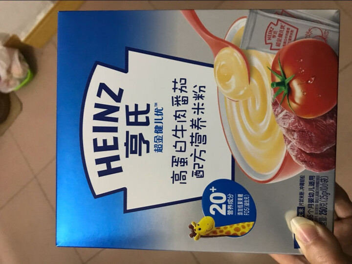 亨氏 (Heinz) 2段婴幼儿辅食 牛肉和番茄配方 超金健儿优高蛋白营养米粉 盒装 250g(7,第2张