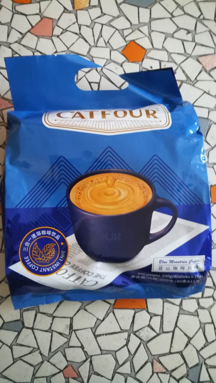 Catfour 特浓咖啡160条/40条 提神速溶三合一咖啡粉600g 蓝山风味黑咖啡组合 正品特惠 特浓咖啡 特浓咖啡40条+蓝山风味40条买送杯怎么样，好用,第4张