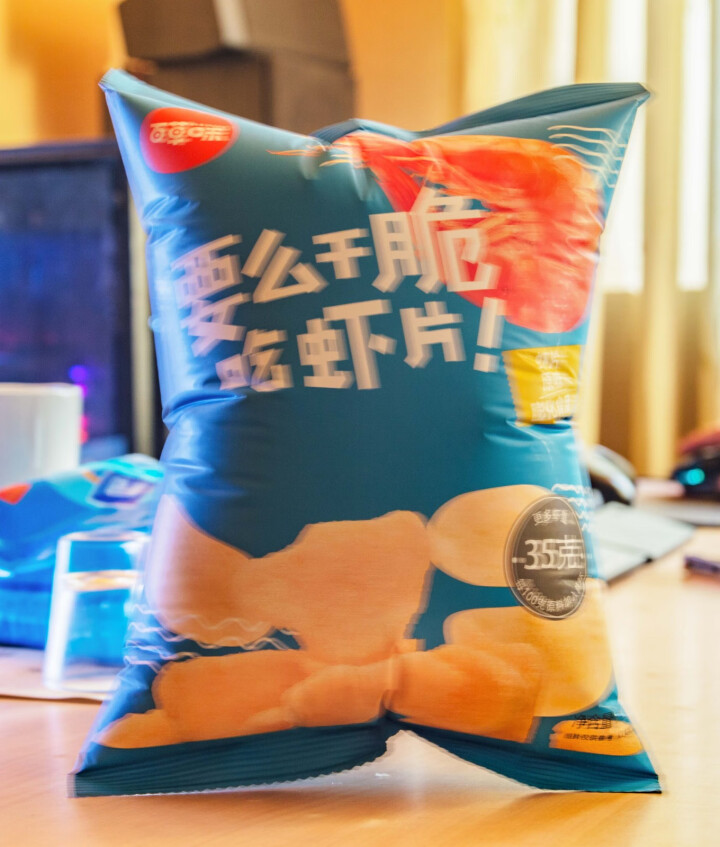 百草味 鲜虾片45g  童年辣味零食炸虾片怀旧零食办公室休闲小吃 虾片原味45g怎么样，好用吗，口碑，心得，评价，试用报告,第2张