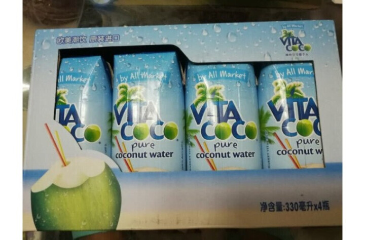 唯他可可（Vita Coco）天然椰子水进口NFC果汁饮料330ml*4瓶怎么样，好用吗，口碑，心得，评价，试用报告,第2张