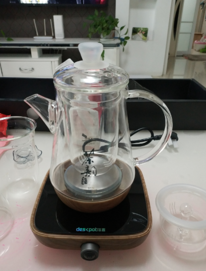 顶壶(deskpot)黑茶煮茶器全自动煮茶壶玻璃花茶壶蒸汽喷淋式茶壶多功能养生壶电水壶 0.6L 橡木色怎么样，好用吗，口碑，心得，评价，试用报告,第2张