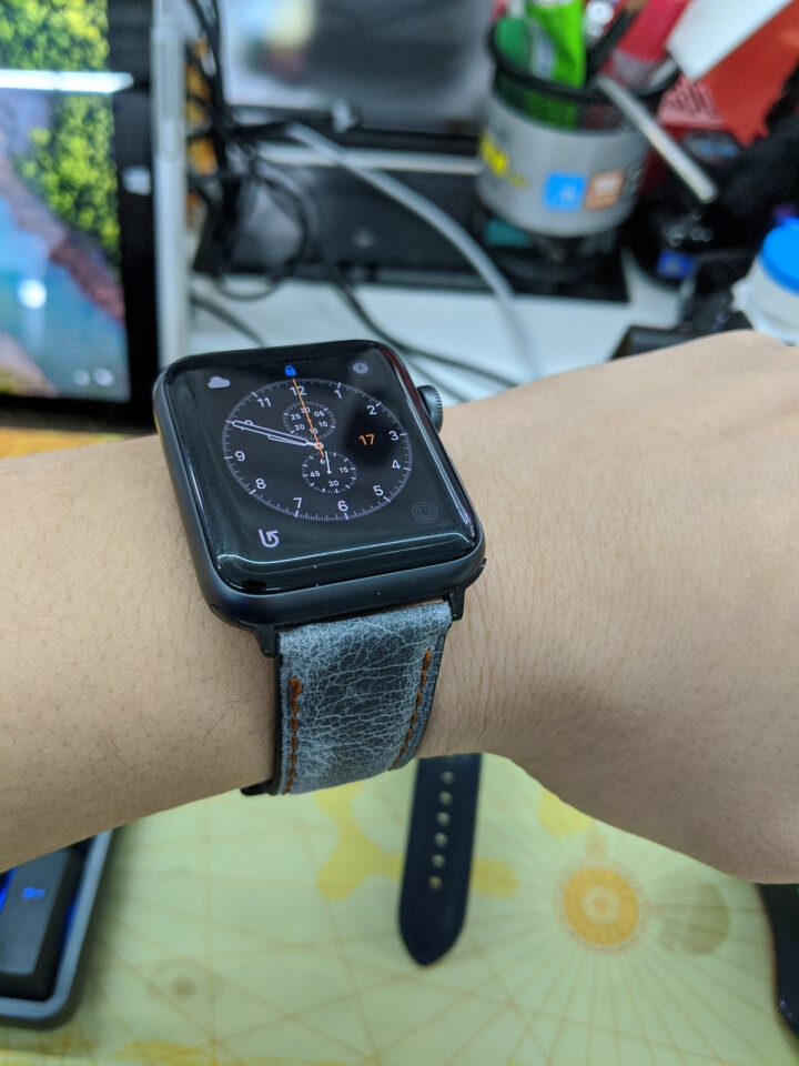 白布斯休闲商务适用apple watch苹果真皮表带iwatch1/2/3/4代复古牛皮手表带 浅灰色 通用42/44mm怎么样，好用吗，口碑，心得，评价，试用,第8张