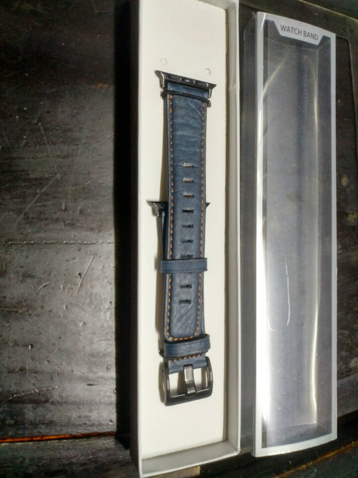 白布斯休闲商务适用apple watch苹果真皮表带iwatch1/2/3/4代复古牛皮手表带 蓝色 通用38/40mm怎么样，好用吗，口碑，心得，评价，试用报,第4张