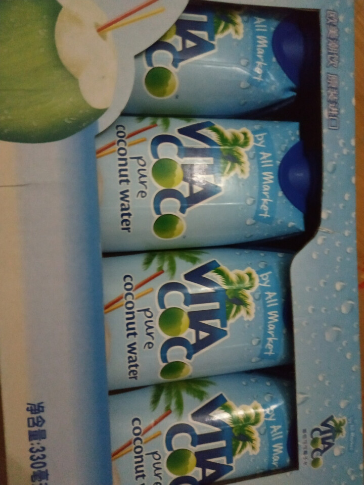 唯他可可（Vita Coco）天然椰子水进口NFC果汁饮料330ml*4瓶怎么样，好用吗，口碑，心得，评价，试用报告,第2张