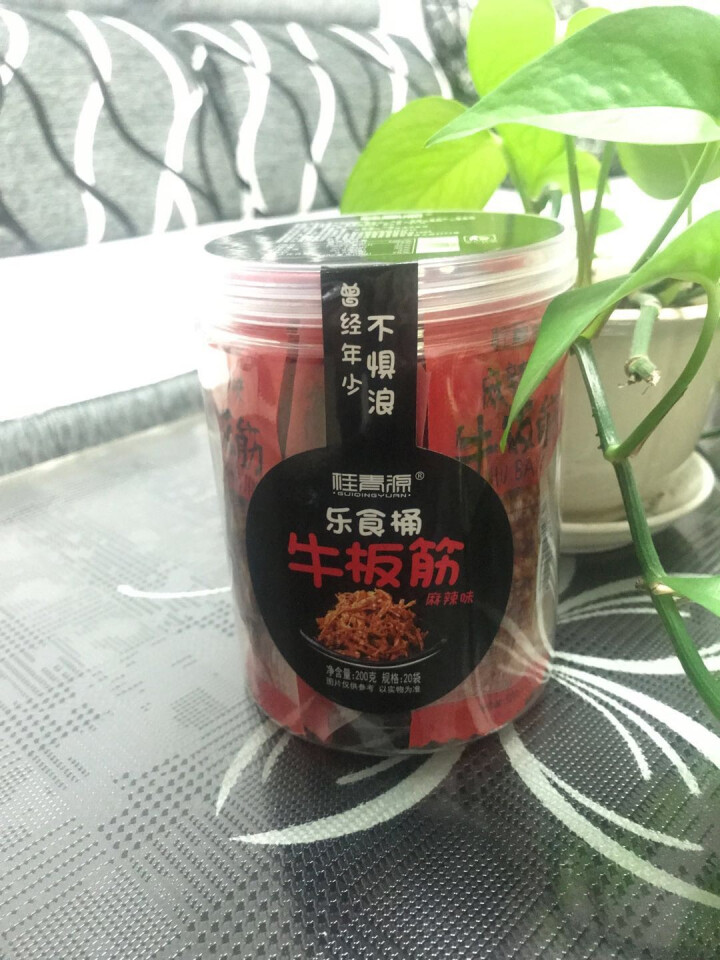 桂青源 脸谱牛板筋10g*20袋麻辣烧烤乐食桶休闲零食牛肉干牛板筋小袋装 麻辣味怎么样，好用吗，口碑，心得，评价，试用报告,第2张