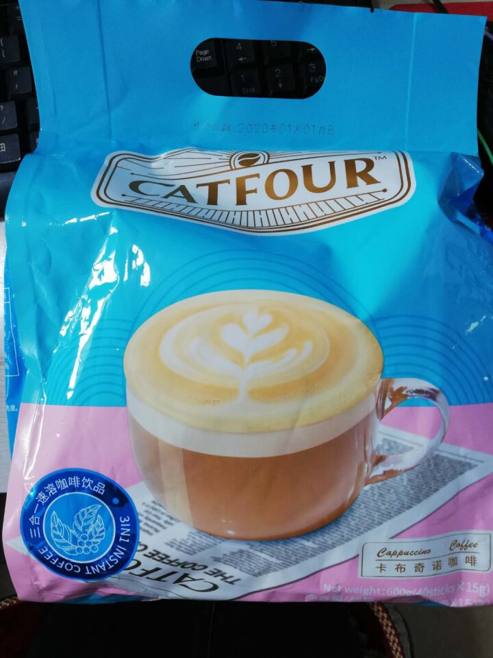 Catfour 卡布奇诺咖啡160条/40条 特浓提神速溶三合一咖啡粉600g 正品特惠 卡布奇诺 40条600g*1袋怎么样，好用吗，口碑，心得，评价，试用报,第2张