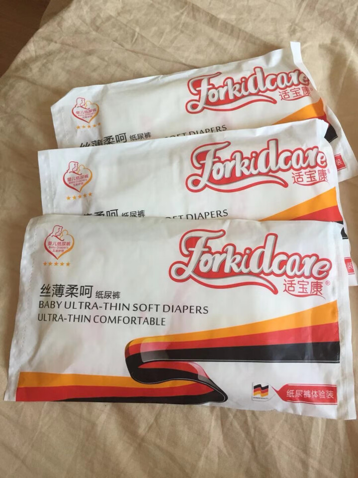 适宝康·Forkidcare 丝薄柔呵纸尿裤试用装M码*3片 适合6,第2张