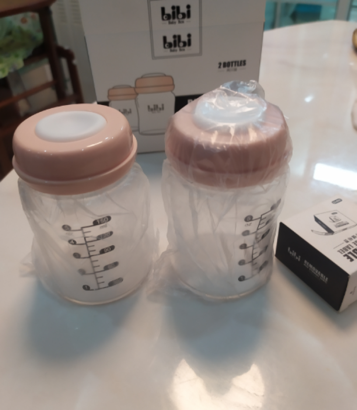 bibibabybox母乳保鲜瓶玻璃储奶瓶宽口径通用吸奶器便携储存杯婴儿存奶瓶母乳储存杯 高硼硅玻璃 150ml2只装怎么样，好用吗，口碑，心得，评价，试用报告,第2张