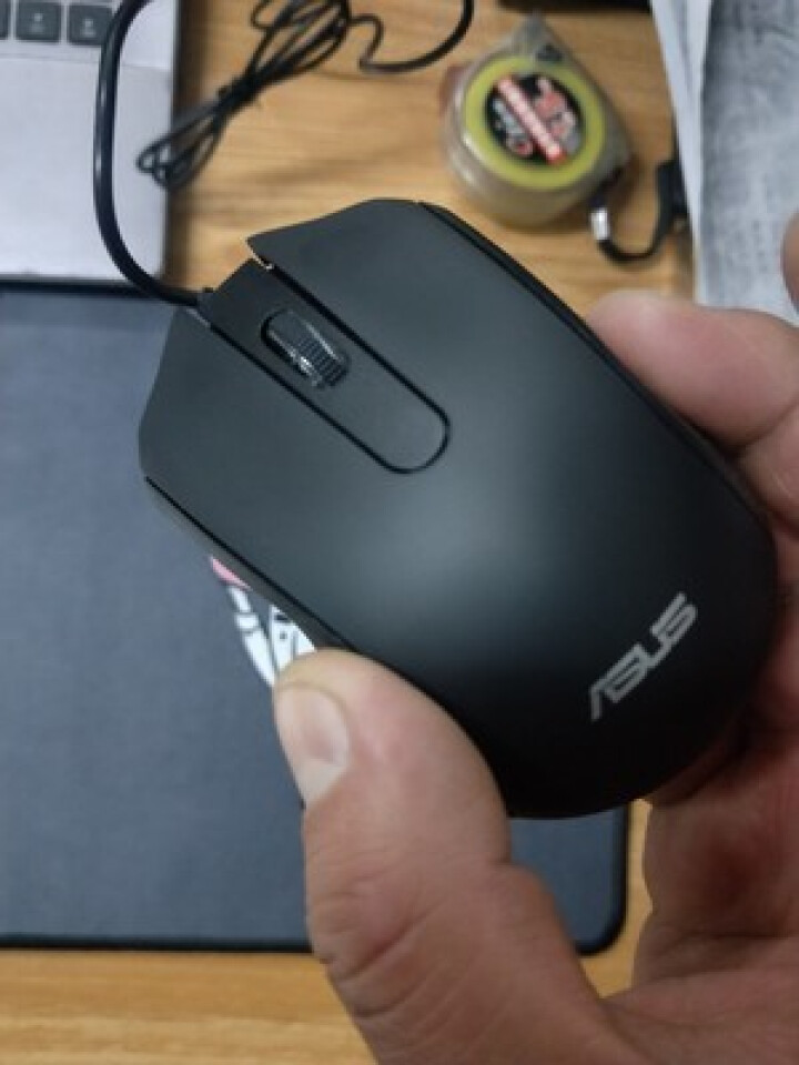 华硕（ASUS） 有线USB鼠标 笔记本台式电脑通用家用鼠标黑色 AE,第3张