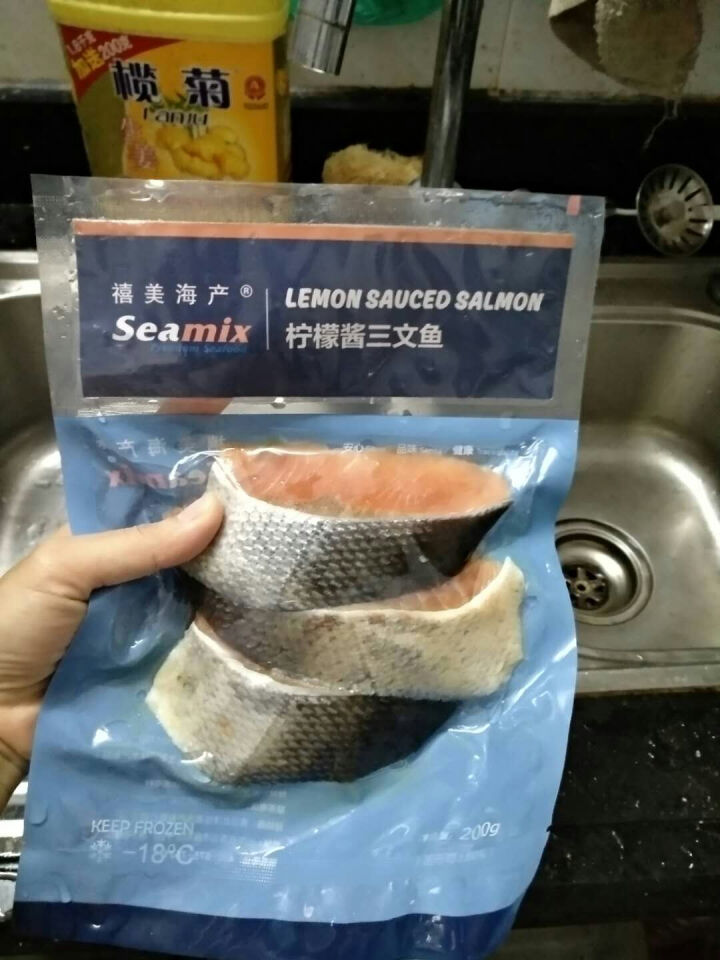 禧美（seamix） 冷冻柠檬酱三文鱼排200g 3片 袋装 海鲜水产怎么样，好用吗，口碑，心得，评价，试用报告,第2张