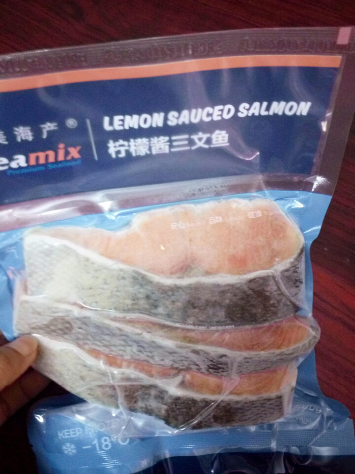 禧美（seamix） 冷冻柠檬酱三文鱼排200g 3片 袋装 海鲜水产怎么样，好用吗，口碑，心得，评价，试用报告,第3张