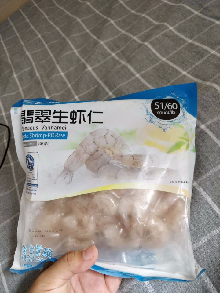 国联 翡翠青虾仁 300g/袋 33,第3张