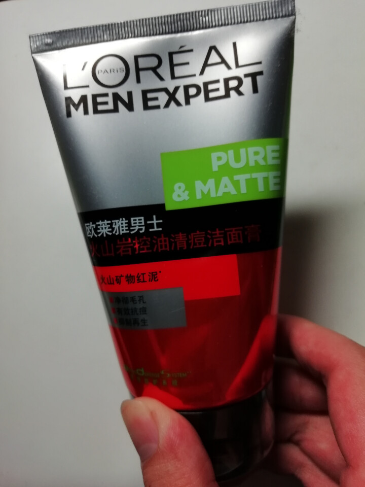 欧莱雅（LOREAL）男士火山岩控油清痘洁面膏100ml（男士洗面奶 清洁毛孔 护肤化妆品 祛痘）怎么样，好用吗，口碑，心得，评价，试用报告,第2张