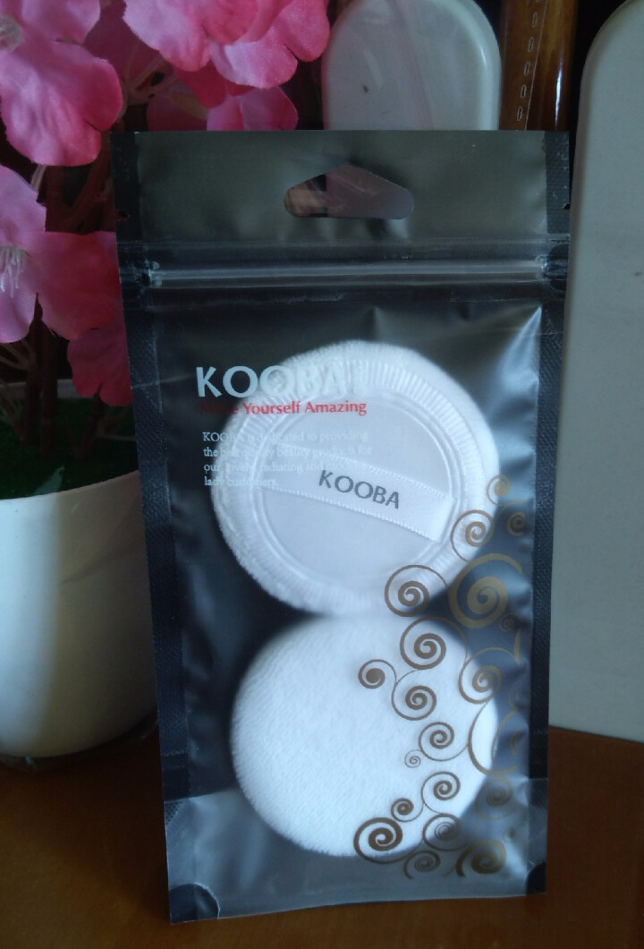 谷芭（KOOBA） 纯棉干粉扑脸部化妆美妆工具 圆形散粉扑2个装怎么样，好用吗，口碑，心得，评价，试用报告,第4张