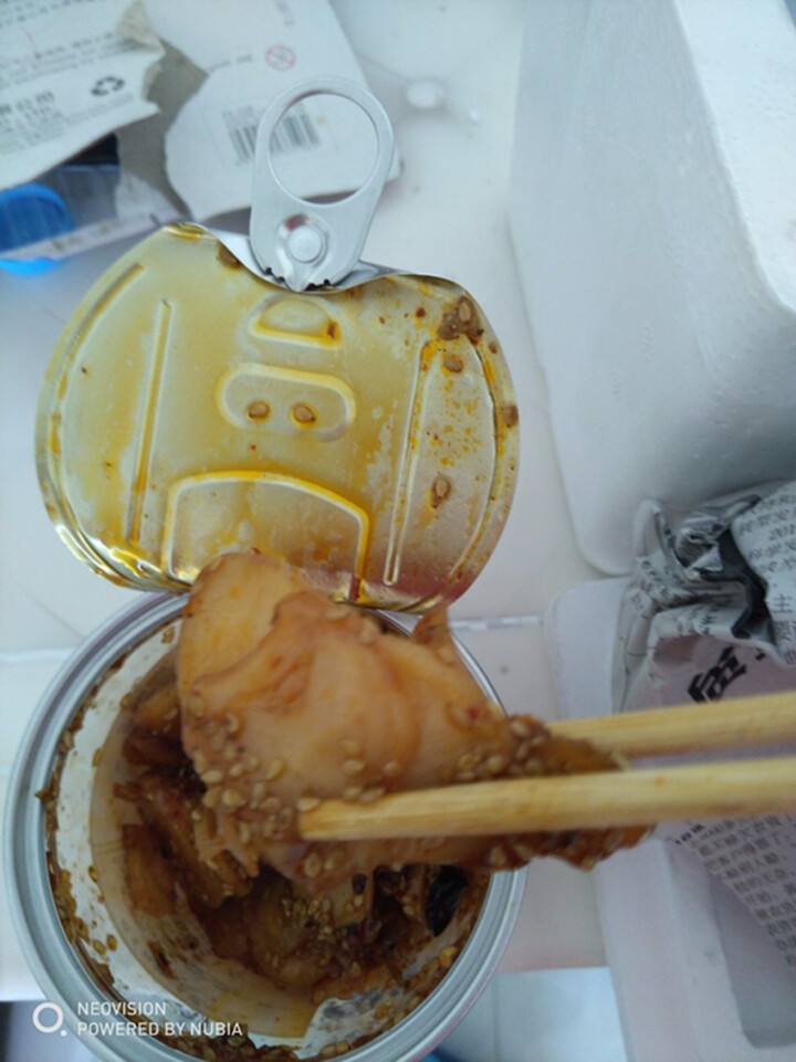 通聚 麻辣鱿鱼足片章鱼足片香辣零食即食海鲜莱州特产265g罐装 麻辣味怎么样，好用吗，口碑，心得，评价，试用报告,第6张