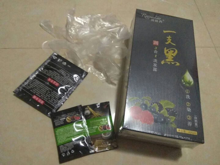 润丝丹 染发剂植物一洗黑洗发水纯自然黑色染发膏天然无刺激一支黑 黑色 400ml怎么样，好用吗，口碑，心得，评价，试用报告,第2张