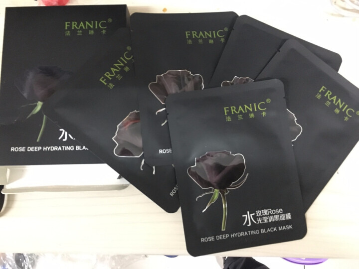 法兰琳卡（FRANIC）玫瑰水光莹润黑面膜25ml5片面贴膜怎么样，好用吗，口碑，心得，评价，试用报告,第3张