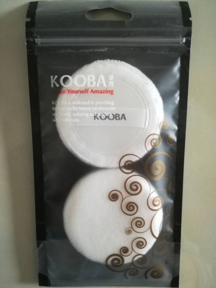 谷芭（KOOBA） 纯棉干粉扑脸部化妆美妆工具 圆形散粉扑2个装怎么样，好用吗，口碑，心得，评价，试用报告,第2张