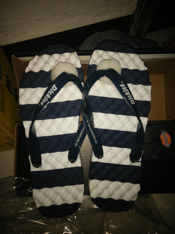 dickies人字拖透气带男士拖鞋居家浴室防滑耐磨百搭凉拖鞋男 蓝色 40