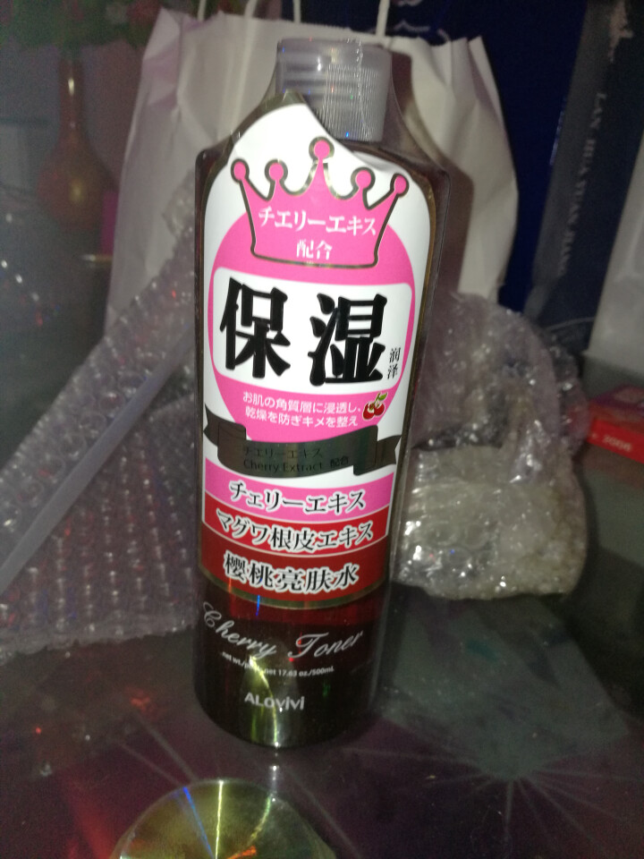 alovivi 樱桃亮肤水500ml （樱花精华水润 补水保湿化妆水爽肤水）怎么样，好用吗，口碑，心得，评价，试用报告,第3张