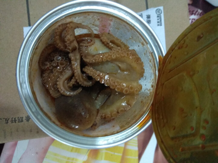 通聚 醉章鱼麻辣章鱼香辣迷你八爪鱼足鱿鱼零食即食海鲜熟食罐装罐头食品 迷你原货麻辣4,第4张