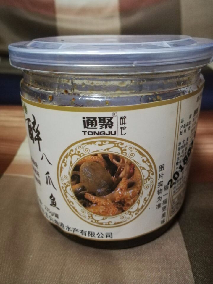 通聚 醉章鱼麻辣章鱼香辣迷你八爪鱼足鱿鱼零食即食海鲜熟食罐装罐头食品 迷你原货麻辣4,第3张