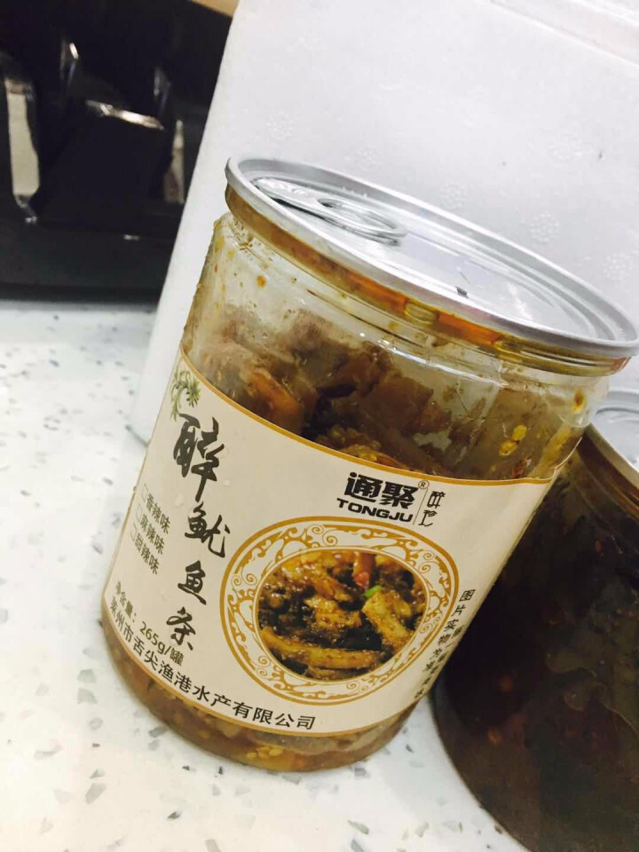 通聚麻辣鱿鱼条碳烤铁板鱿鱼丝香辣即食海鲜零食265g罐装包邮 麻辣味怎么样，好用吗，口碑，心得，评价，试用报告,第4张