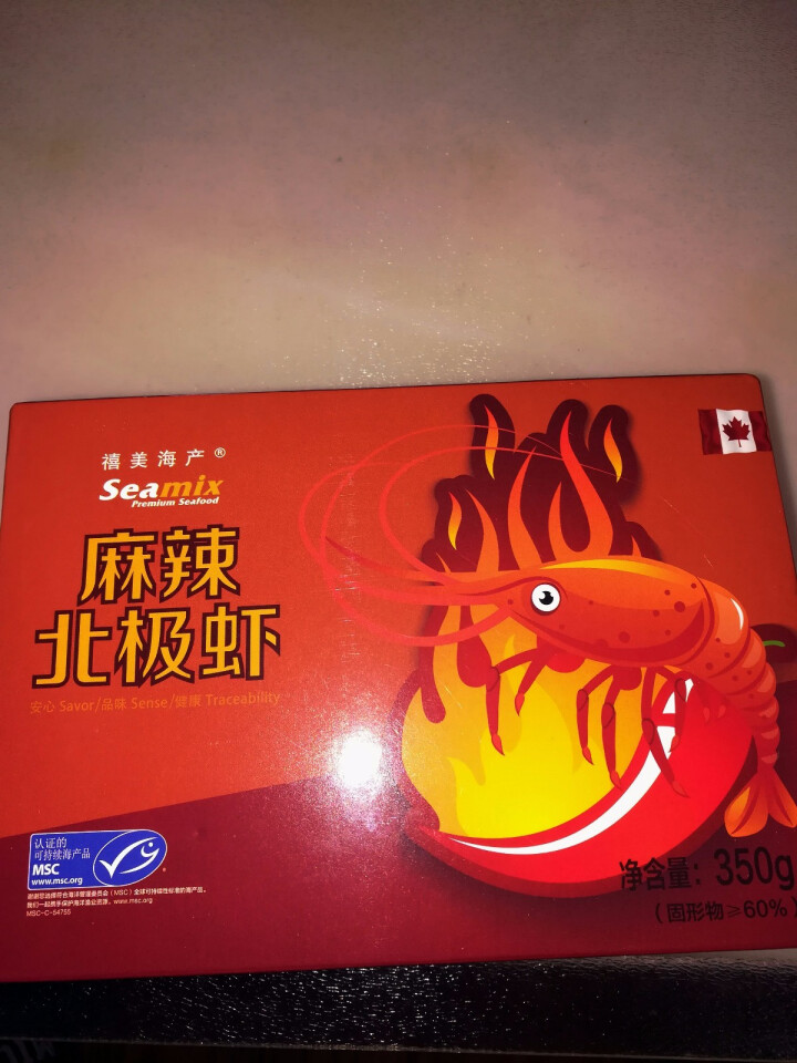 禧美（seamix）熟冻麻辣北极虾350g 微波加热 即食海鲜 盒装怎么样，好用吗，口碑，心得，评价，试用报告,第2张