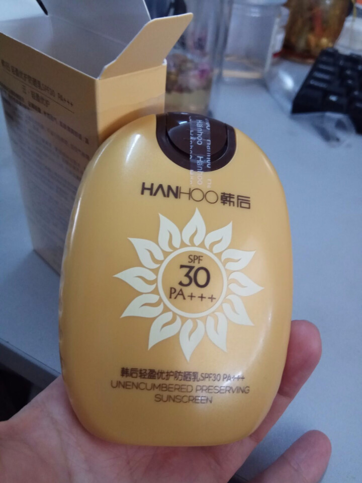 韩后（Hanhoo）韩后防晒霜 女春夏旅行晒后乳液补水保湿隔离SPF30 韩后防晒霜81g送洗面奶怎么样，好用吗，口碑，心得，评价，试用报告,第3张