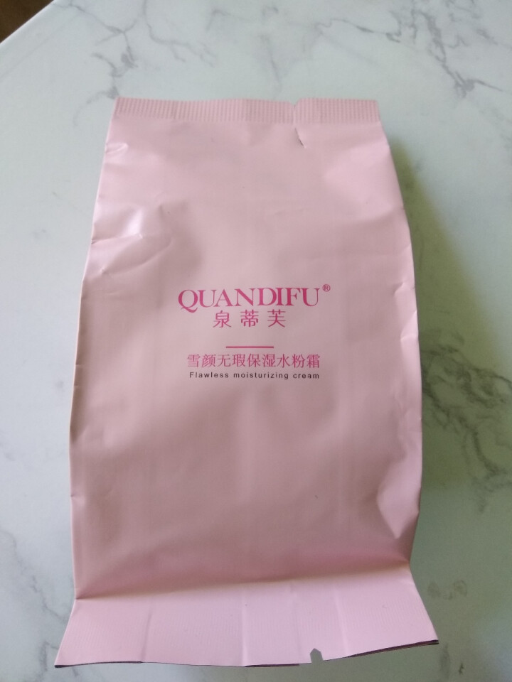 泉蒂芙（QUANDIFU） 泉蒂芙雪颜无瑕保湿水粉霜气垫bb霜女学生cc霜遮瑕保湿隔离补水提亮花妆品 粉红色 25怎么样，好用吗，口碑，心得，评价，试用报告,第2张