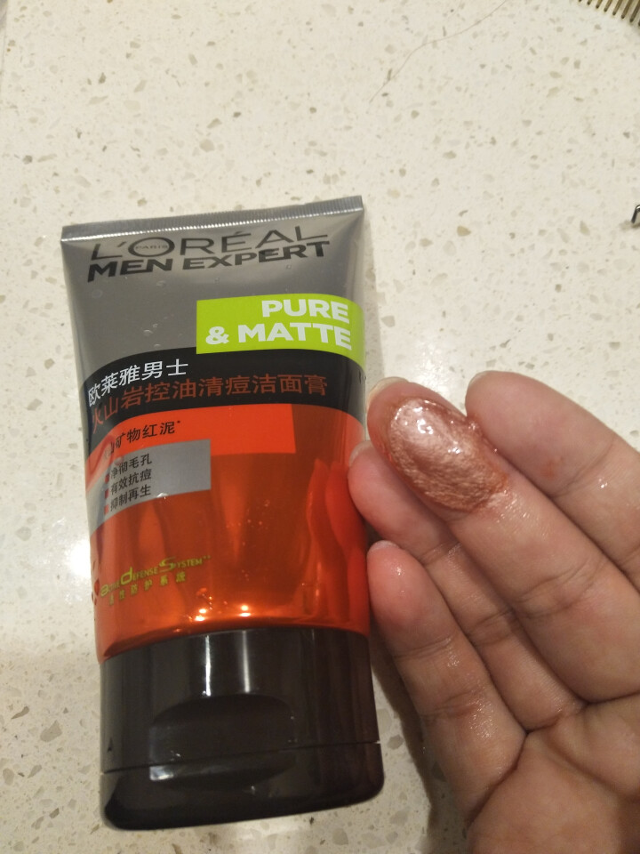 欧莱雅（LOREAL）男士火山岩控油清痘洁面膏100ml（男士洗面奶 清洁毛孔 护肤化妆品 祛痘）怎么样，好用吗，口碑，心得，评价，试用报告,第5张