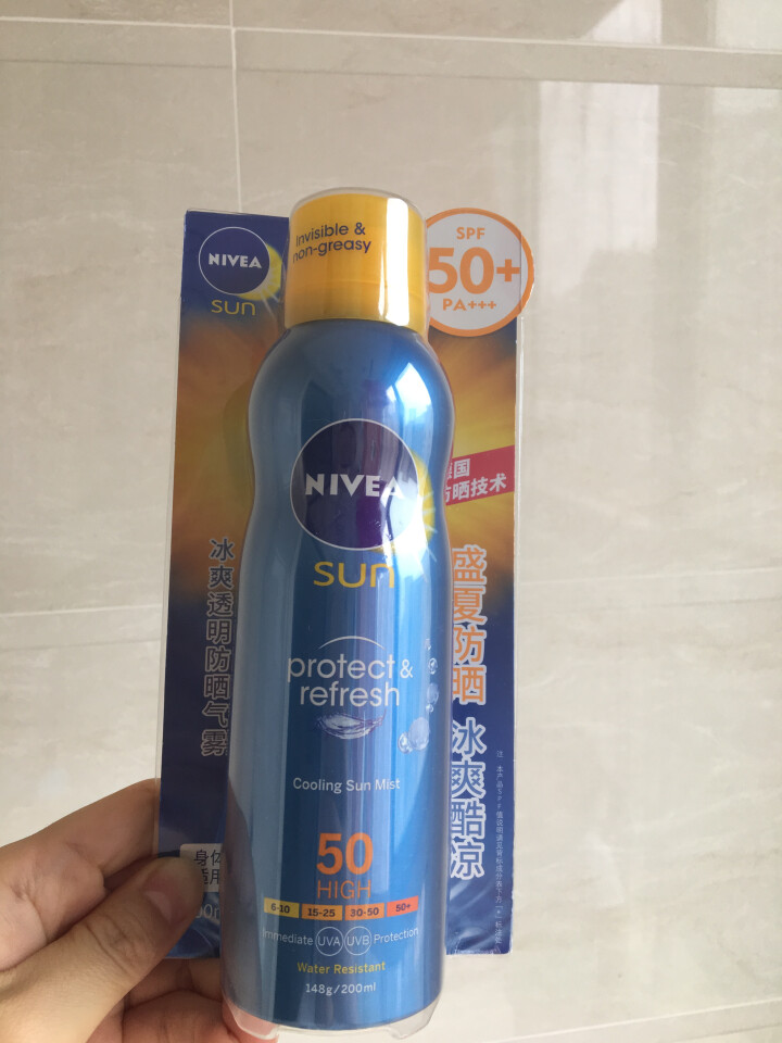 妮维雅(NIVEA)冰爽透明防晒气雾200ml（德国进口 防晒喷雾 防晒霜 隔离 SPF50）怎么样，好用吗，口碑，心得，评价，试用报告,第2张