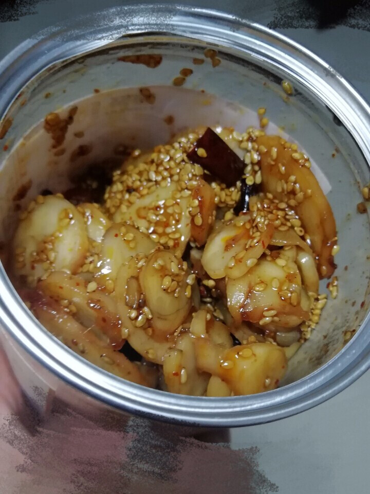 通聚 麻辣鱿鱼足片章鱼足片香辣零食即食海鲜莱州特产265g罐装 麻辣味怎么样，好用吗，口碑，心得，评价，试用报告,第4张