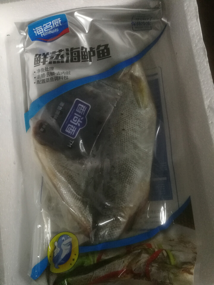 海名威 冷冻鲜蒸三去海鲈鱼（去鳃去鳞去内脏）450g 1条 内含调料包怎么样，好用吗，口碑，心得，评价，试用报告,第3张