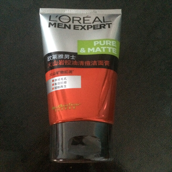 欧莱雅（LOREAL）男士火山岩控油清痘洁面膏100ml（男士洗面奶 清洁毛孔 护肤化妆品 祛痘）怎么样，好用吗，口碑，心得，评价，试用报告,第2张