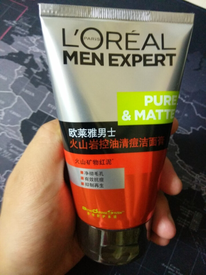 欧莱雅（LOREAL）男士火山岩控油清痘洁面膏100ml（男士洗面奶 清洁毛孔 护肤化妆品 祛痘）怎么样，好用吗，口碑，心得，评价，试用报告,第2张