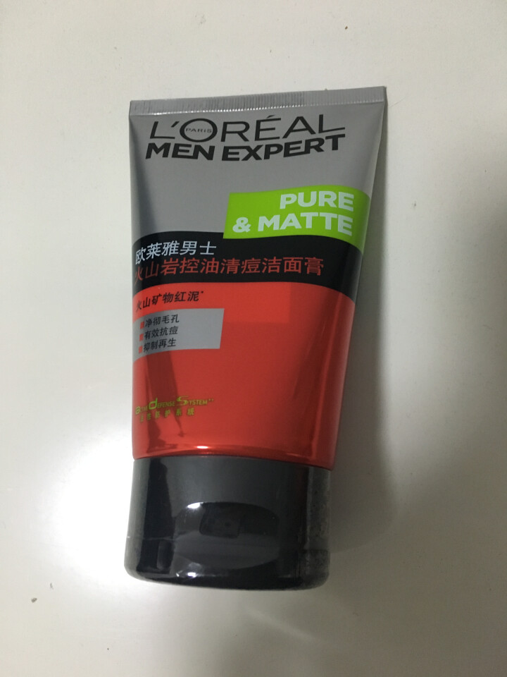 欧莱雅（LOREAL）男士火山岩控油清痘洁面膏100ml（男士洗面奶 清洁毛孔 护肤化妆品 祛痘）怎么样，好用吗，口碑，心得，评价，试用报告,第2张