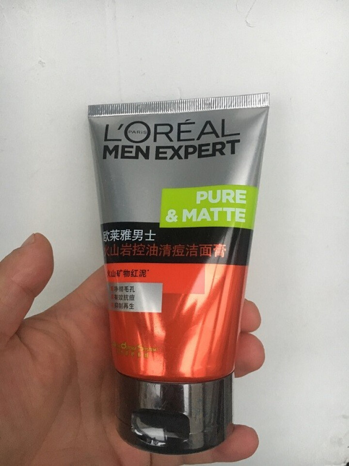 欧莱雅（LOREAL）男士火山岩控油清痘洁面膏100ml（男士洗面奶 清洁毛孔 护肤化妆品 祛痘）怎么样，好用吗，口碑，心得，评价，试用报告,第2张