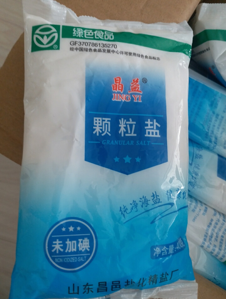 晶益（JINGYI）未加碘不含碘纯净颗粒海盐400g*6袋 食用盐巴 食盐 无碘盐 精制细盐 调味品怎么样，好用吗，口碑，心得，评价，试用报告,第4张