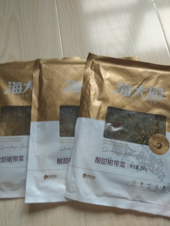 海大厨 大连即食酸甜裙带菜200g/袋X3 海木耳 海带丝 沙拉海藻 海白菜怎么样，好用吗，口碑，心得，评价，试用报告,第4张