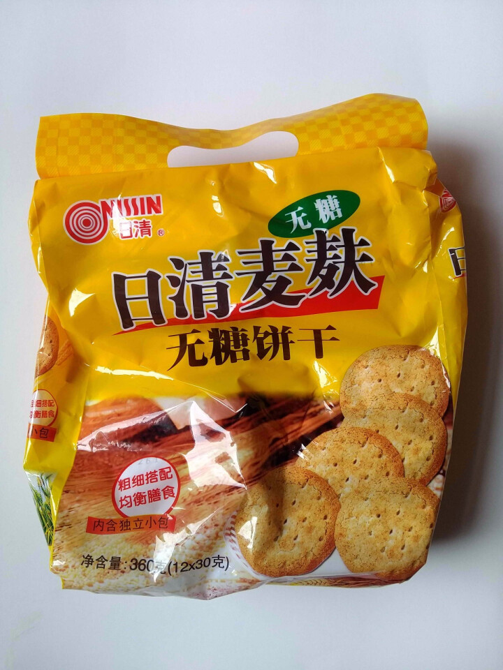 日清（nissin） 无糖 麦麸饼干 孕妇高血糖粗粮膳食低卡点心糕点独立小包装早餐下午茶360g怎么样，好用吗，口碑，心得，评价，试用报告,第2张