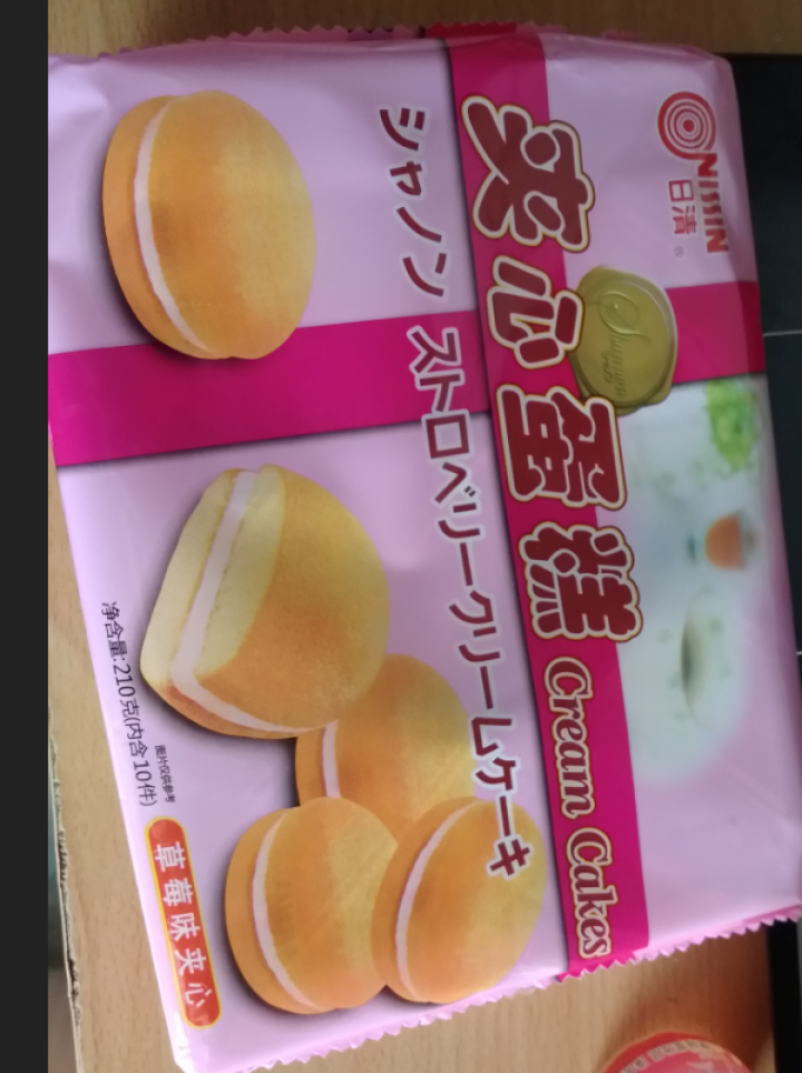 日清（nissin） 夹心蛋糕草莓味 休闲零食派糕点早餐210g怎么样，好用吗，口碑，心得，评价，试用报告,第3张